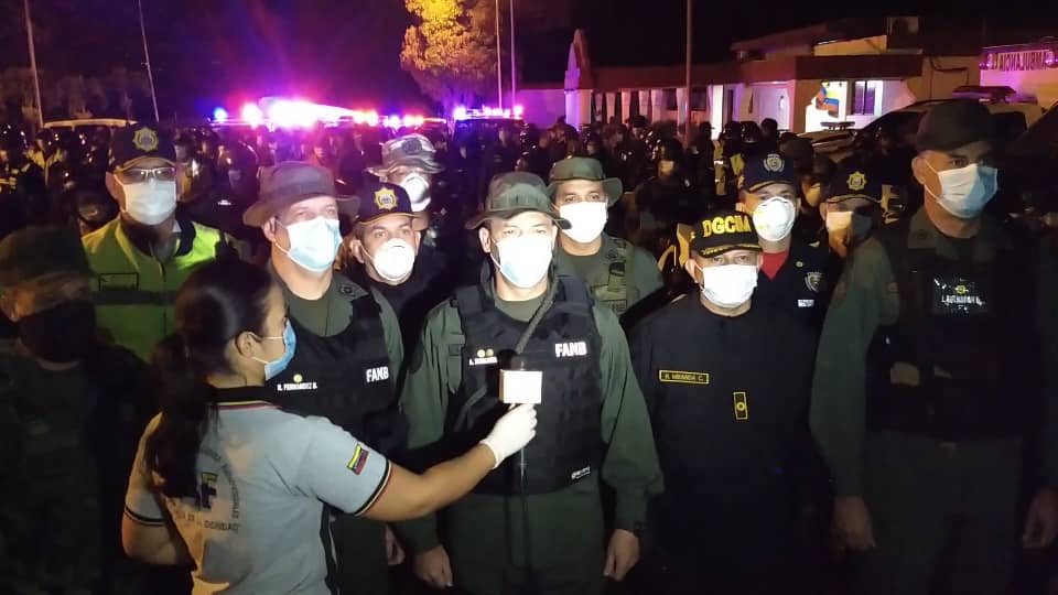 Militares aplicando la cuarentena por el Covid-19 en Venezuela