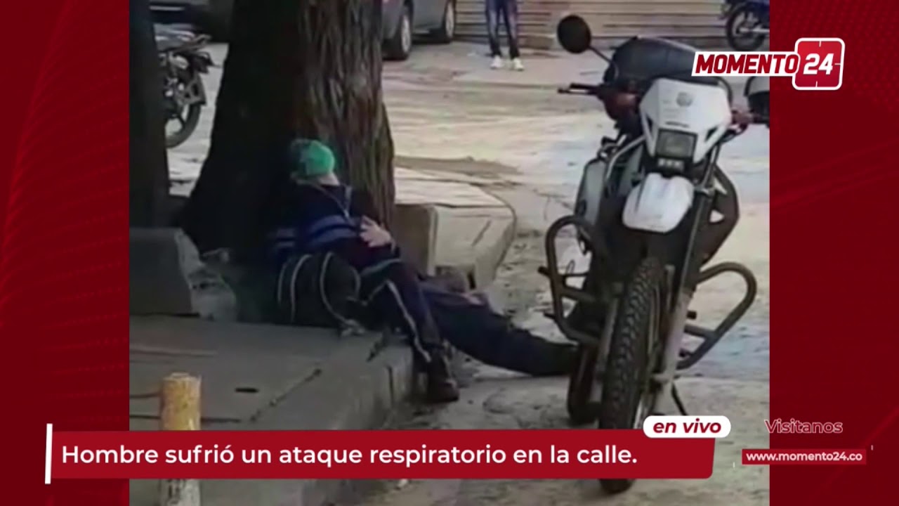 (Video) Hombre sufre ataque respiratorio en plena calle