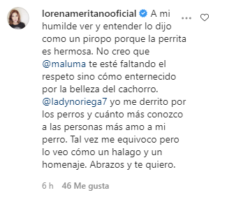 Maluma nombra a una perrita Lady Noriega y la actriz mostro su indignación