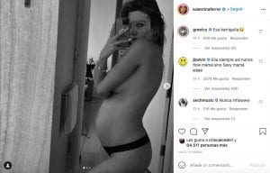 Valentina Ferrer se desnuda y muestra su barriga de embarazo-Momento24