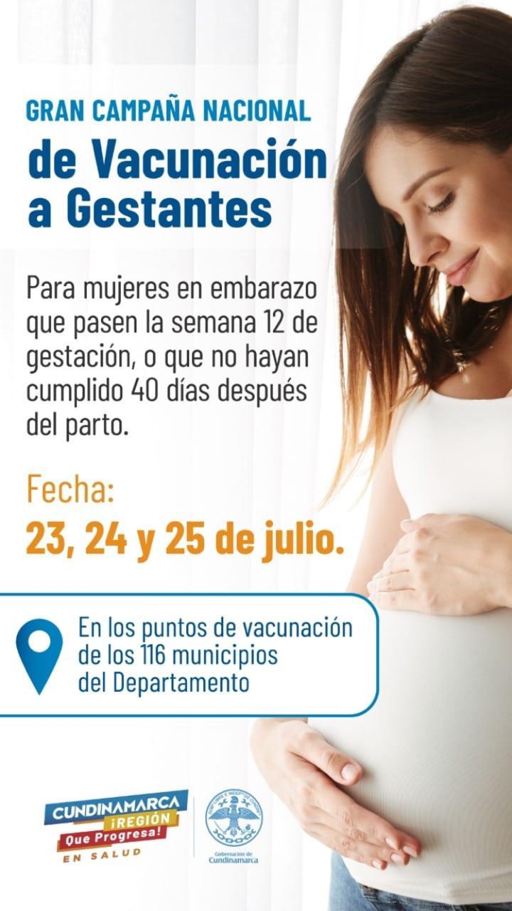Cundinamarca también adelanta vacunación de embarazadas