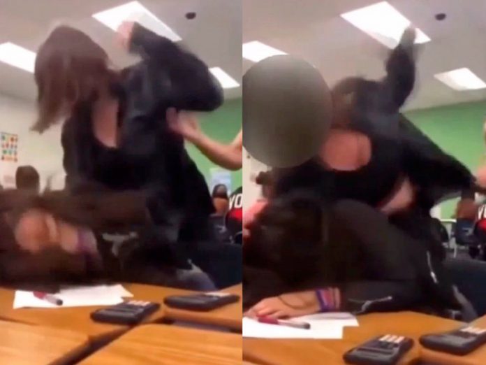 Estudiante golpea brutalmente a otra en plena clase