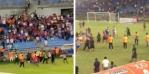 Batalla campal en el estadio de Santa Marta
