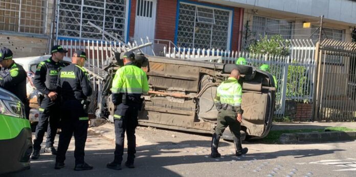 Robo terminó en fuerte accidente en Bogotá