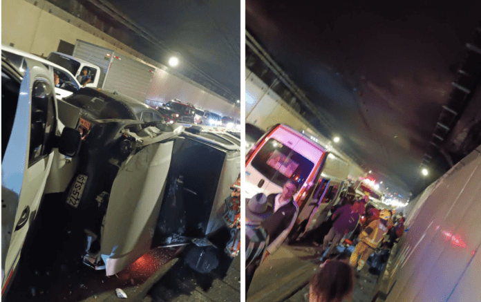 Túnel de Oriente Cerrado Tras Grave Accidente por Choque de carros