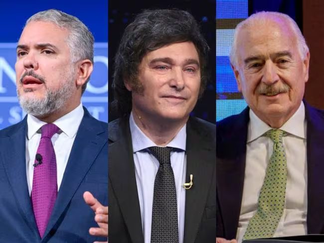 Candidato argentino Javier Milei recibe el apoyo de expresidentes Duque y Pastrana para las presidenciales