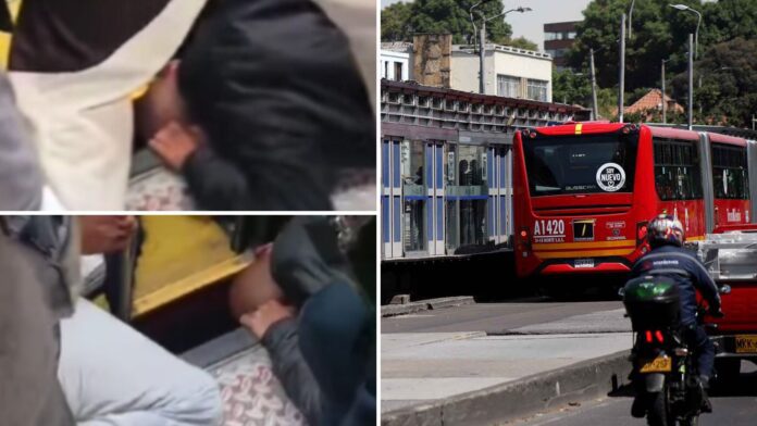 Incidente en TransMilenio: Hombre queda con la cabeza atrapada tras arriesgada acción