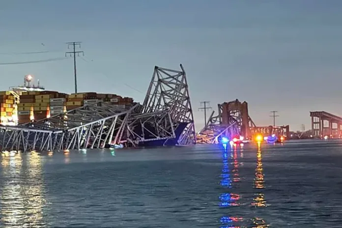 Colapso de un puente en Baltimore tras impacto de una embarcación de gran tamaño