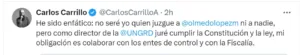 Carlos Carrillo se pronuncia sobre la denuncia de Olmedo López: 'Está en su derecho'
