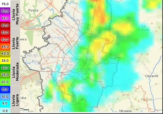 Clima del día en Bogotá: pronóstico de lluvia por zonas