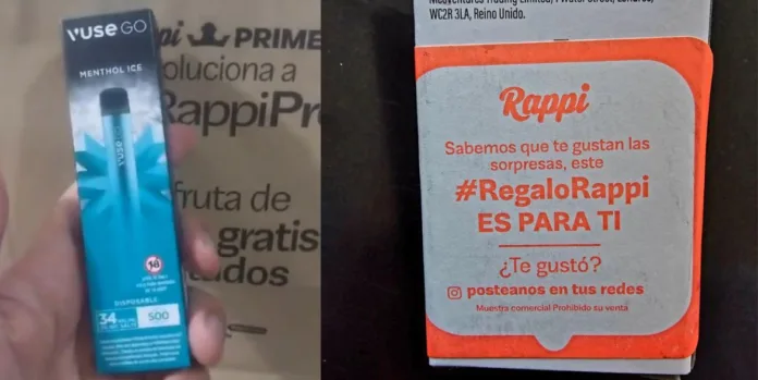 Polémica en redes sociales: Rappi regala vapeadores en sus entregas a domicilio